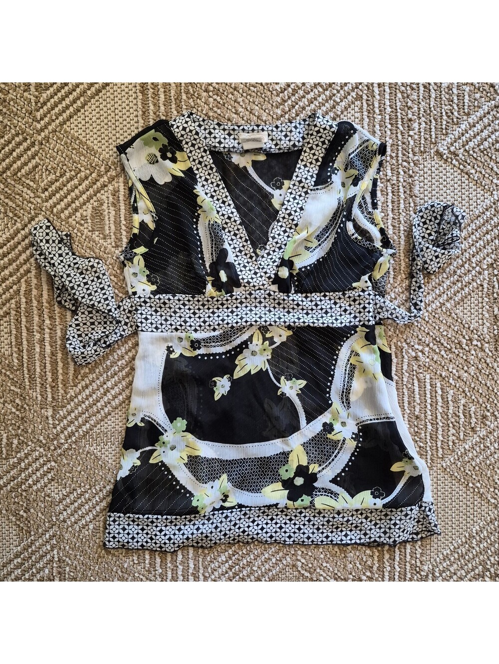 90's Y2K Speechless Babydoll Floral Geometric Tank Shirt Top XL